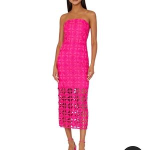 Milly Vibrant Pink Strapless Dress